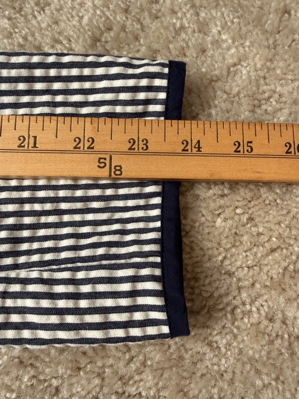 Sandro Navy & white striped pleated hip blazer - Picture 5 of 10